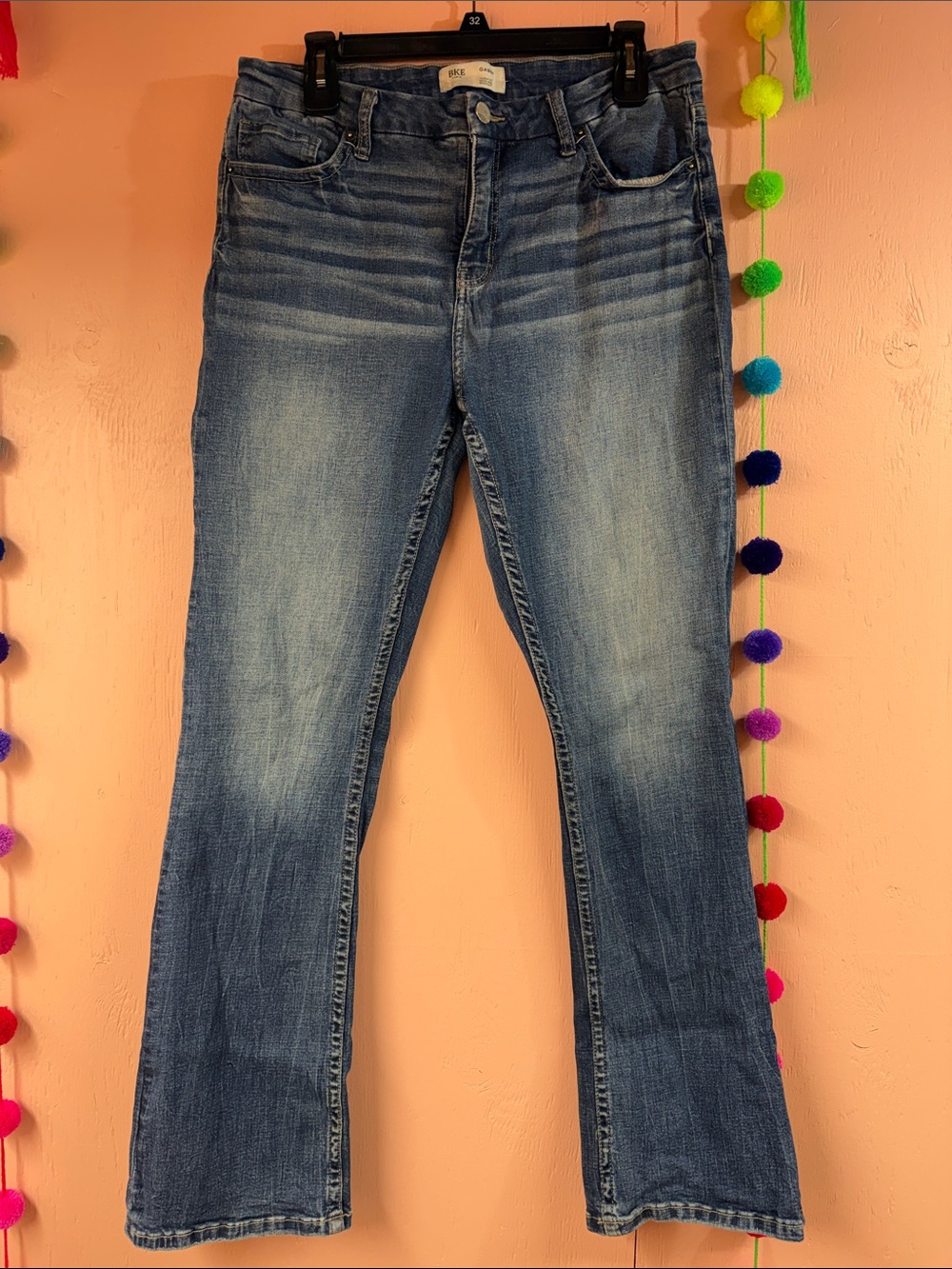 BKE Women's Light Blue Flare Jeans